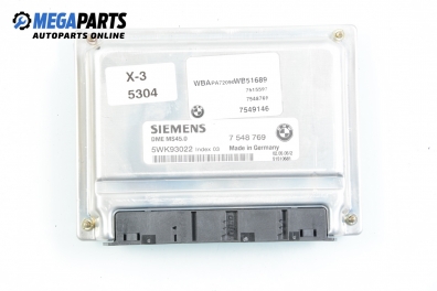 Компютър двигател за BMW X3 Series E83 (01.2004 - 12.2011) 2.5 i, 192 к.с., № BMW 7 548 769 / Siemens 5WK93022