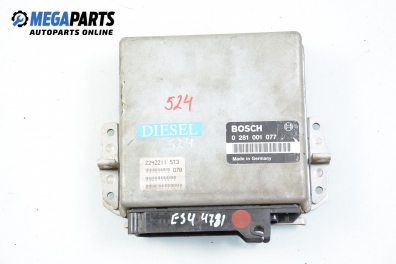 Компютър двигател за BMW 5 Series E34 Sedan (12.1987 - 11.1995) 524 td, 115 к.с., № Bosch 0 281 001 077