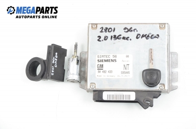 Компютър с контактен ключ и имобилайзер за Opel Omega B Sedan (03.1994 - 07.2003) 2.0 16V, 136 к.с., № 90 492 433