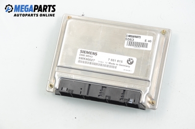 Компютър двигател за BMW 3 Series E46 Sedan (02.1998 - 04.2005) 320 i, 170 к.с., № BMW 7 551 615 / Siemens 5WK90027