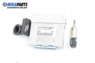 Компютър с контактен ключ и имобилайзер за Opel Corsa B Hatchback (03.1993 - 12.2002) 1.2 i, 45 к.с., № GM 16204689
