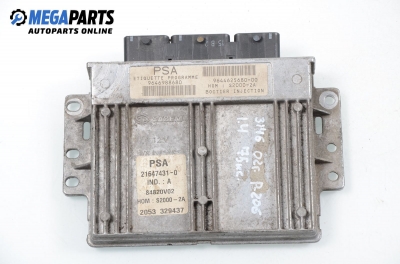Компютър двигател за Peugeot 206 Hatchback (08.1998 - 12.2012) 1.4 i, 75 к.с., № 9644625680-00