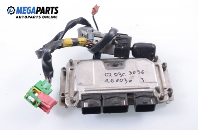 Компютър с контактен ключ за Citroen C2 Hatchback (09.2003 - 04.2009) 1.6, 109 к.с., № Bosch 0 261 207 999